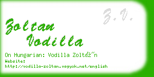 zoltan vodilla business card